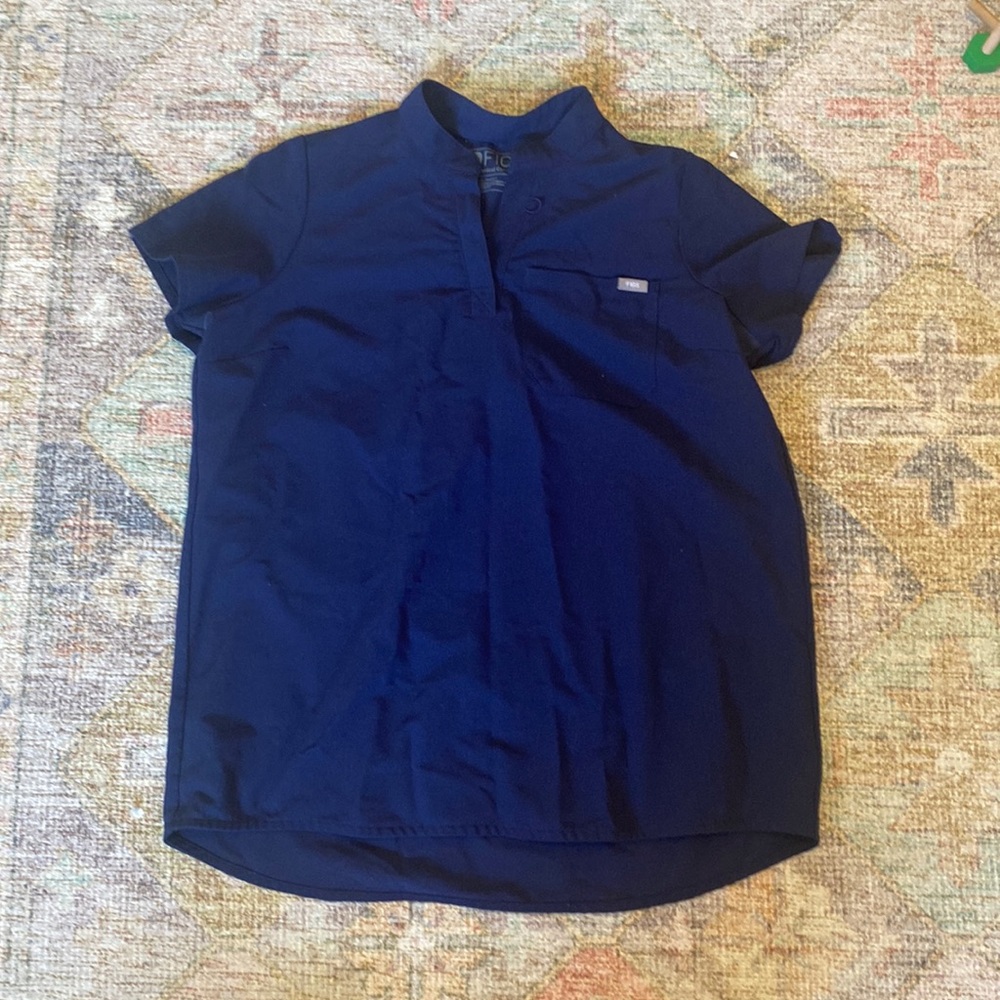 Figs Navy Blue Kitale Maternity Scrub Top